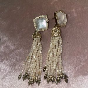 Kendra Scott White Misha Tassel Earrings